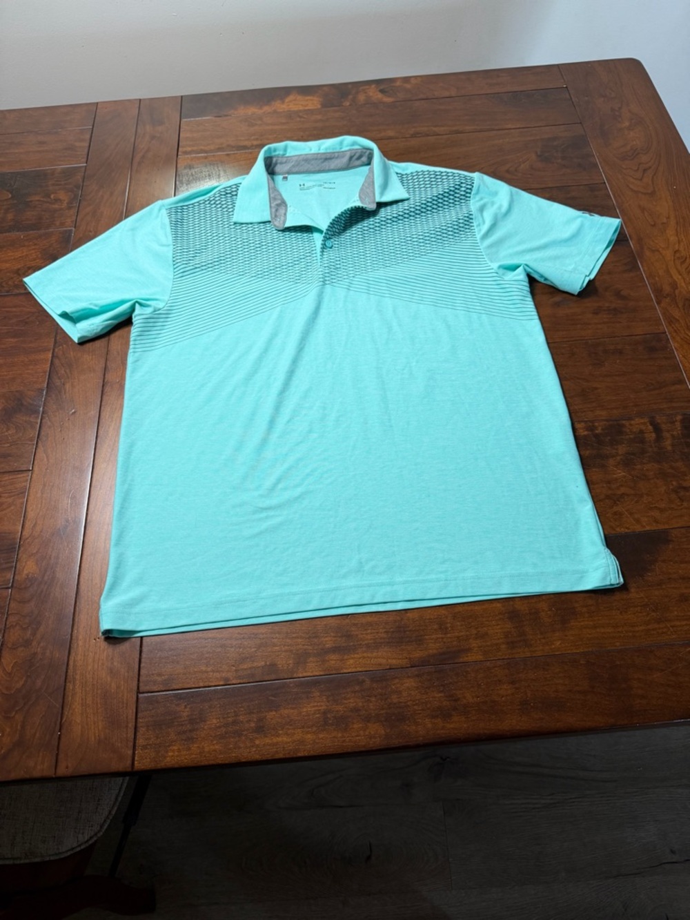 Under armour Mint Aqua Polo with Gray Contrast Collar